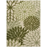 Nourison Aloha 4' x 6' Ivory Green Fabric Tropical Area Rug (4' x 6')